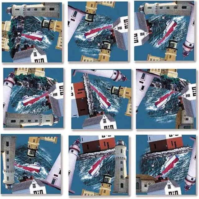 Alt view image 2 of 2 - B Dazzle Great Lakes Light Scramble Squares 9 Piece Puzzle
