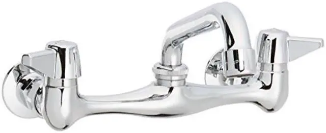 Alt view image 2 of 3 - central brass 0047ua 2handle wall mount kitchen faucet, chrome