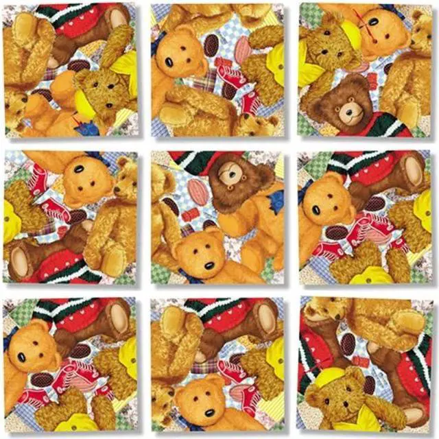 Alt view image 3 of 4 - B Dazzle Teddy Bears Scramble Squares 9 Piece Puzzle
