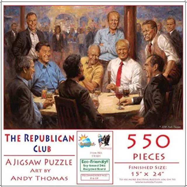 Main image of the republican club 550 pc jigsaw puzzle by sunsout