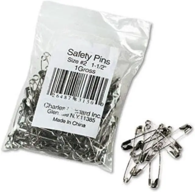 Alt view image 4 of 10 - Charles Leonard Safety Pins Nickel-Plated Steel 1 1/2" Length 144/Pack 83150