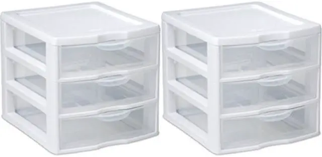Alt view image 9 of 11 - Sterilite Mini Unit 3Drawr Clr 2194-2040