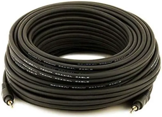 Alt view image 4 of 11 - Monoprice 50ft Premium 3.5mm Stereo Male to 3.5mm Stereo Male 22AWG Cable (Gold Plated) - Black