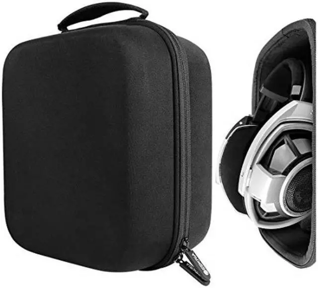Alt view image 9 of 9 - Geekria Shield Case for Large Sized Over-Ear Headphones, Replacement Protective Hard Shell Travel Carrying Bag with Cable Storage, Compatible with Beyerdynamic DT 880 Pro, AKG K701 (Drak Grey)