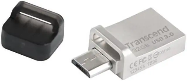 Alt view image 2 of 4 - 32GB Transcend Jetflash 880S OTG USB3.0 Flash Drive - Silver Edition