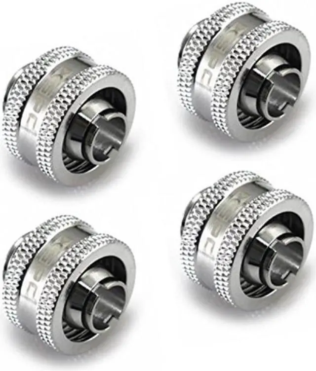 Alt view image 7 of 7 - XSPC G1/4 to 3/8 ID, 5/8 OD Compression Fitting V2, Chrome, 4-pack