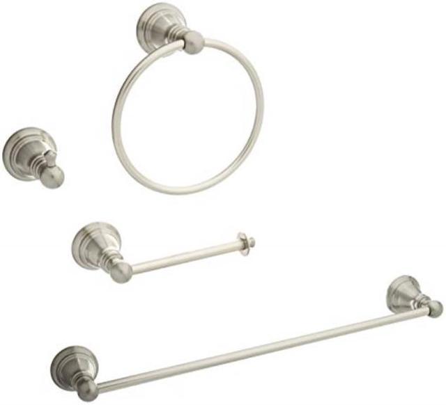 Kingston Brass BAHK192478SN American Classic Towel Bar/Towel Ring/Toilet  Paper Holder/Robe Hook 18 Satin Nickel 