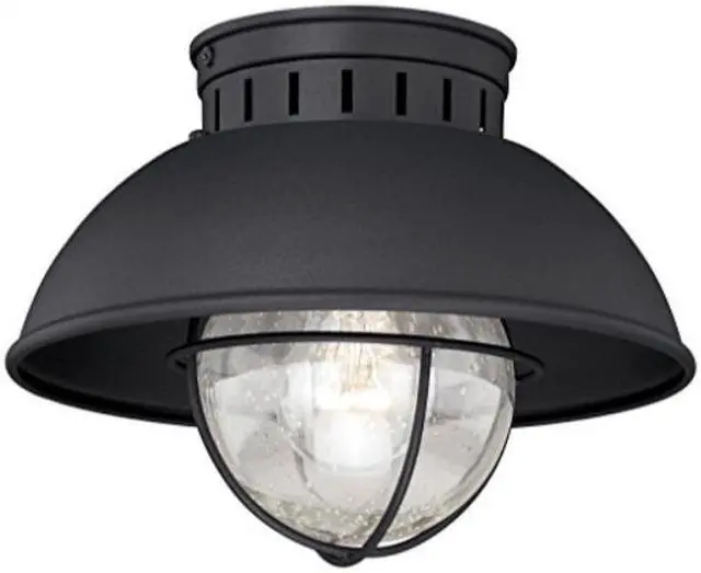 Alt view image 2 of 9 - Vaxcel Harwich 10" Outdoor Flush Mount , Textured Black - T0142