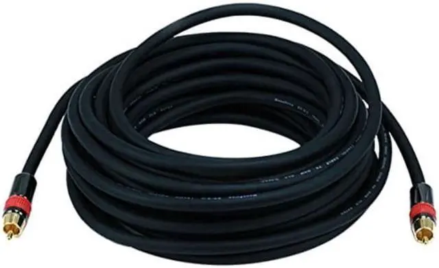Alt view image 3 of 10 - Monoprice High-quality Coaxial Audio/Video Cable - 35 Feet - Black | RCA CL2 Rated, RG6/U 75ohm (for S/PDIF, Digital Coax, Subwoofer & Composite