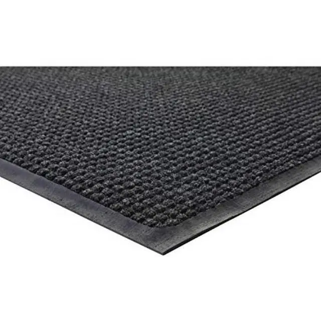 Alt view image 8 of 18 - Genuine Joe Indoor/Outdoor Mat Rubber Cleated Backing 3'x5' Charcoal 59473