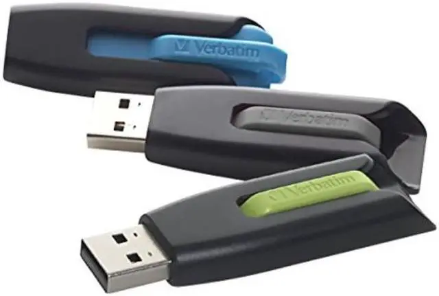 Alt view image 10 of 16 - Verbatim Store 'n' Go V3 16GB USB 3.0 Flash Drive - 3pk - Blue, Green, Gray 99126