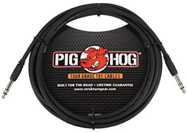 Alt view image 3 of 6 - Pig Hog Instrument Cable 1/4" TRS to 1/4" TRS (3 ft.) 15 ft.
