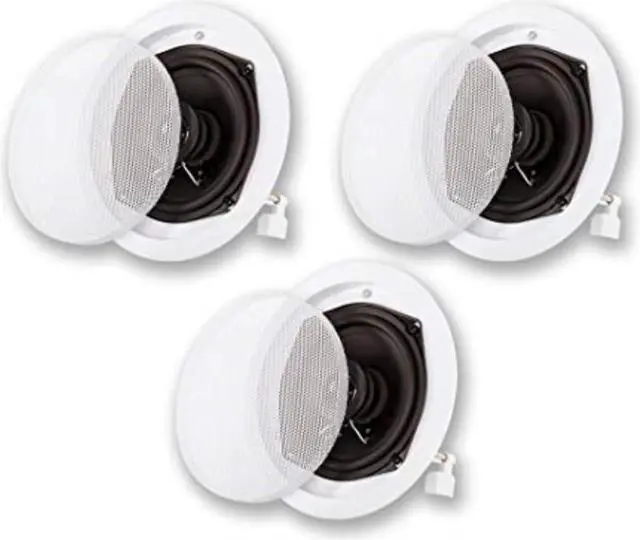 Alt view image 5 of 10 - Acoustic Audio R191 In Ceiling / In Wall 3 Speaker Set 2 Way Home Theater Flush Mount