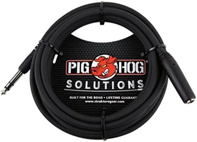 Alt view image 3 of 11 - Pig Hog 10' TRS 1/4" Female to TRS 1/4" Male Headphone Extension Cable #PHX14-10