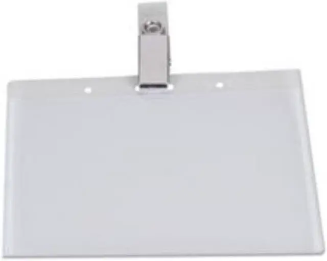 Alt view image 2 of 7 - Universal 56006 Deluxe Clear Badge Holders W/Garment-Safe Clips, 2.25 X 3.5, White Insert, 50/Bx