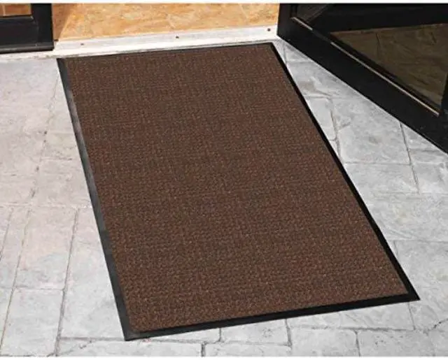 Alt view image 8 of 12 - Genuine Joe Indoor/Outdoor Mat Waterguard Rubber Back 4'x6' Brown 58843