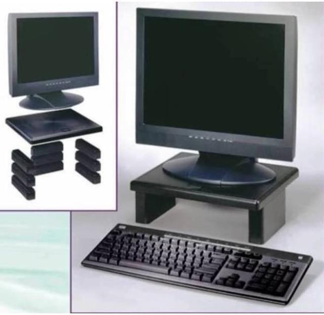 Alt view image 8 of 12 - DAC Height Adjustable LCD/TFT Monitor Riser - 66 lb Load Capacity - Flat Panel Display Type Supported - 4.8" Height x 13" Width x 10.5" Depth - Black