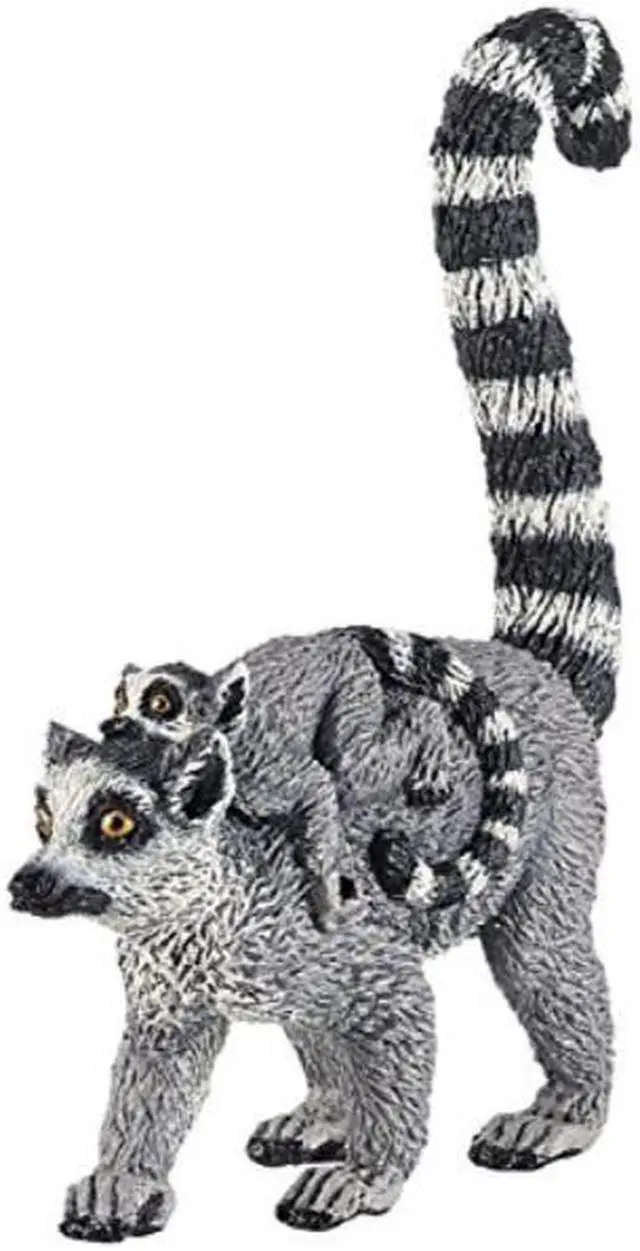 Alt view image 2 of 2 - papo lemur and baby figure, multicolor