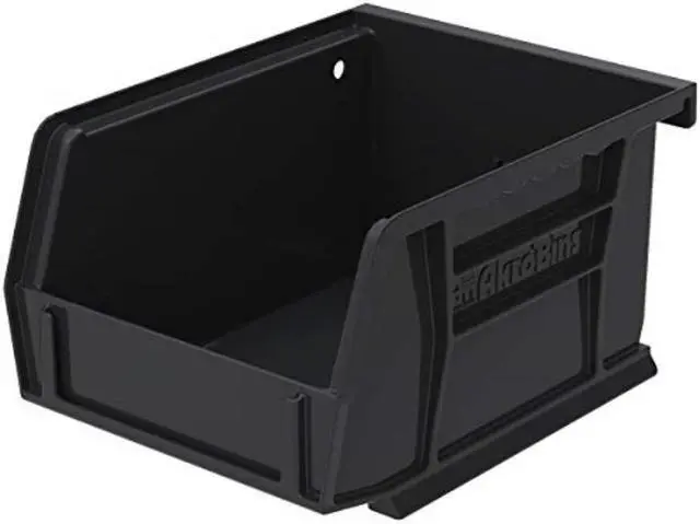 Alt view image 3 of 3 - AKRO-MILS 30210BLACK Black Hang and Stack Bin, 5-3/8"L x 4-1/8"W x 3"H