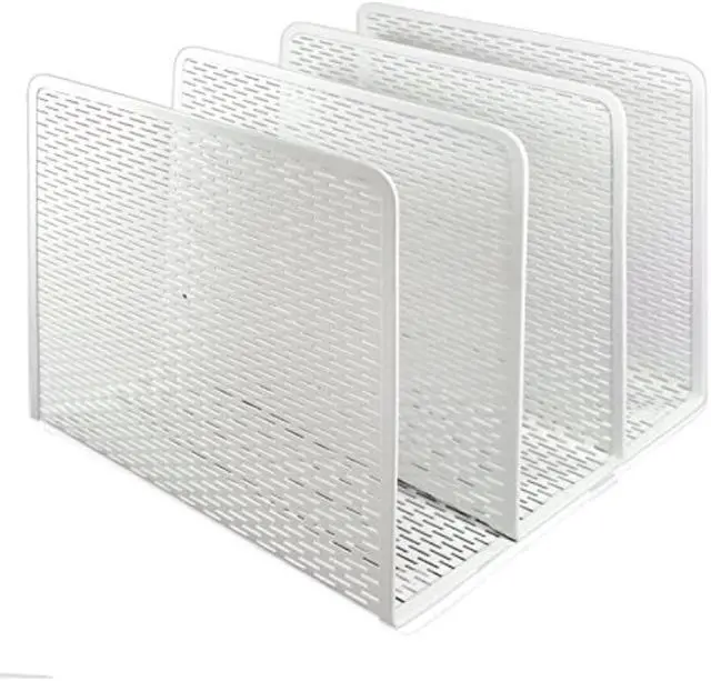 Alt view image 2 of 4 - Artistic Urban Collection Punched Metal File Sorter Three Sections 8 x 8 x 7 1/4 White ART20009WH
