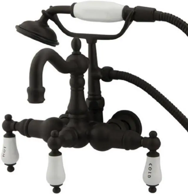 Alt view image 2 of 4 - Kingston Brass Cc1009T5 Clawfoot Tub Filler With Hand Shower - Oil Rubbed Bronze Finish