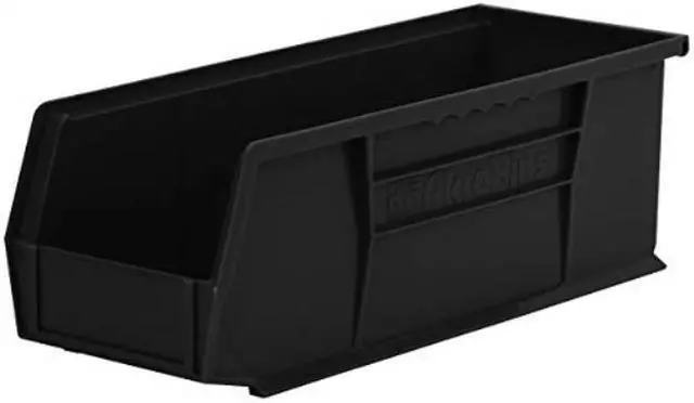 Alt view image 2 of 3 - AKRO-MILS 30234BLACK Black Hang and Stack Bin, 14-3/4"L x 5-1/2"W x 5"H,