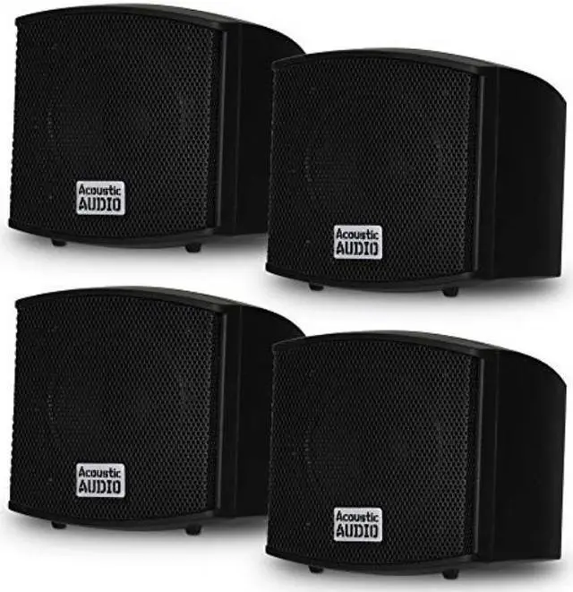 Alt view image 7 of 8 - Acoustic Audio AA321B Mountable Indoor Speakers 800 Watts Black 2 Pair Pack AA321B-2Pr