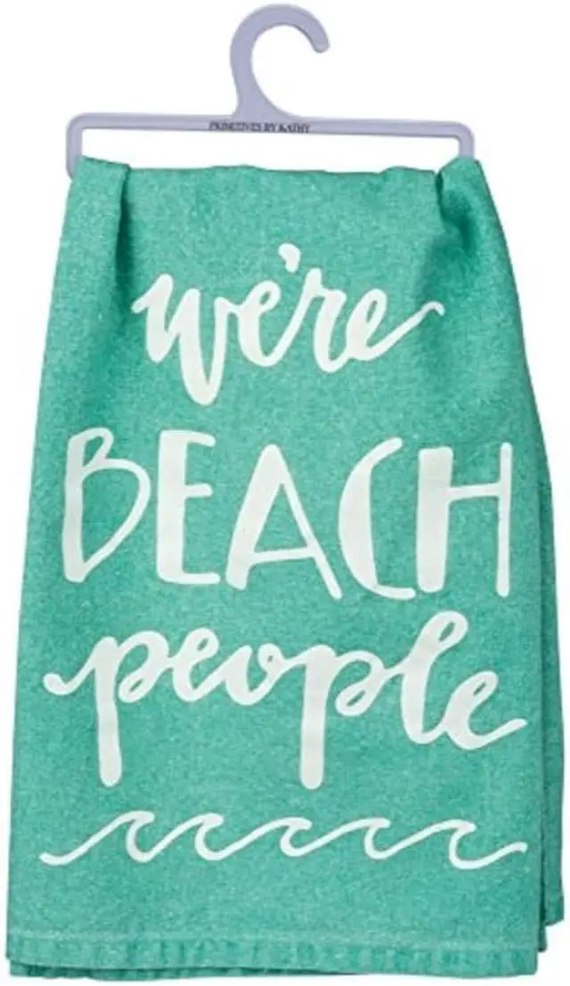 Alt view image 2 of 3 - Primitives by Kathy Hand-Lettered Dish Towel 28 Were Beach People