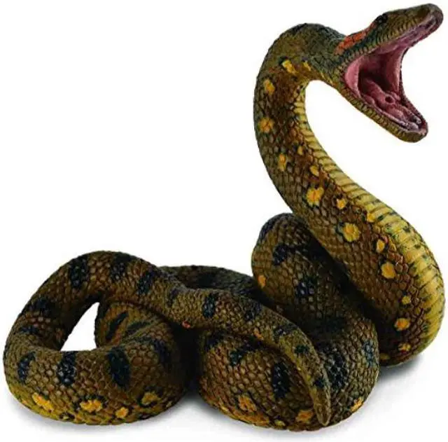 Alt view image 2 of 2 - collecta wildlife green anaconda toy figure  authentic hand painted model