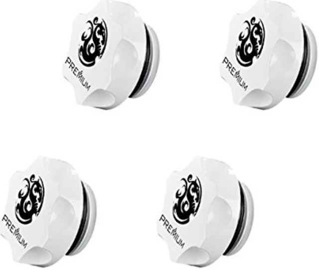 Alt view image 3 of 7 - Bitspower Premium G1/4" Stop Fitting, Deluxe White, 4-pack