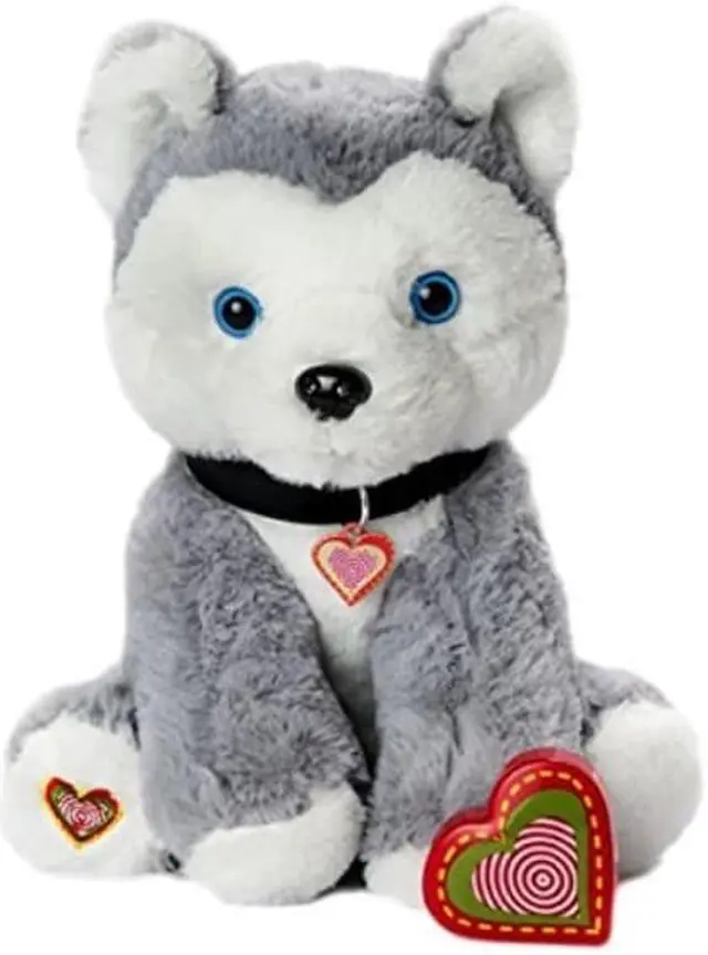 Alt view image 2 of 2 - my baby's heartbeat bear furbaby's: husky stuffed animal with 20 second voice recordable heart  husky