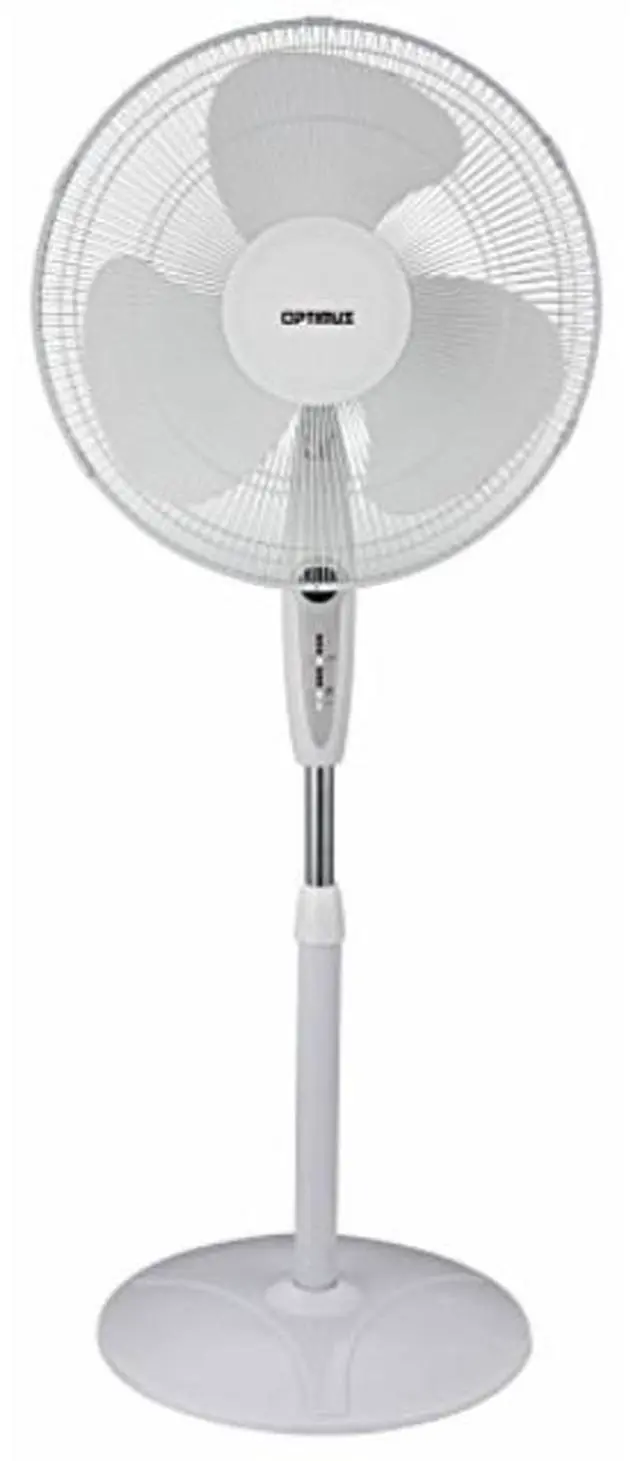 Alt view image 3 of 8 - OPTIMUS F-1672WH 16" Oscillating Stand Fan with Remote ,White