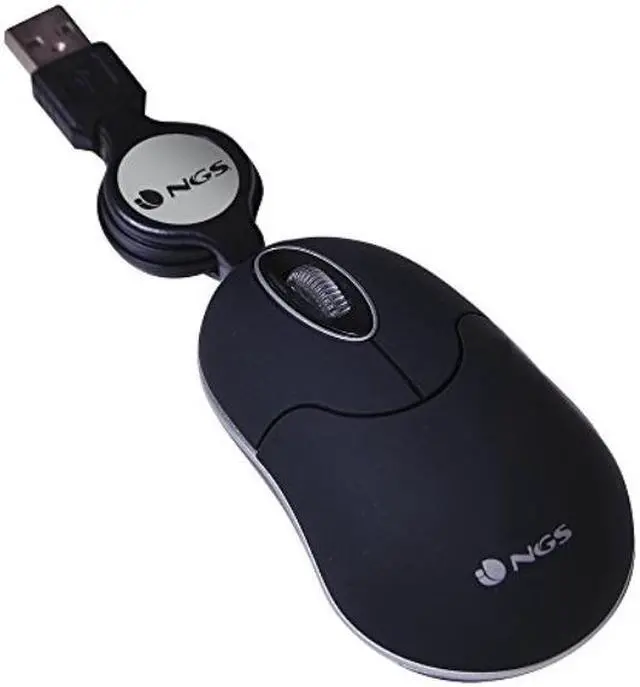Alt view image 7 of 8 - NGS Sin - Optical Mouse with Retractable USB Cable and Scroll-wheel, 1000 DPI - Black