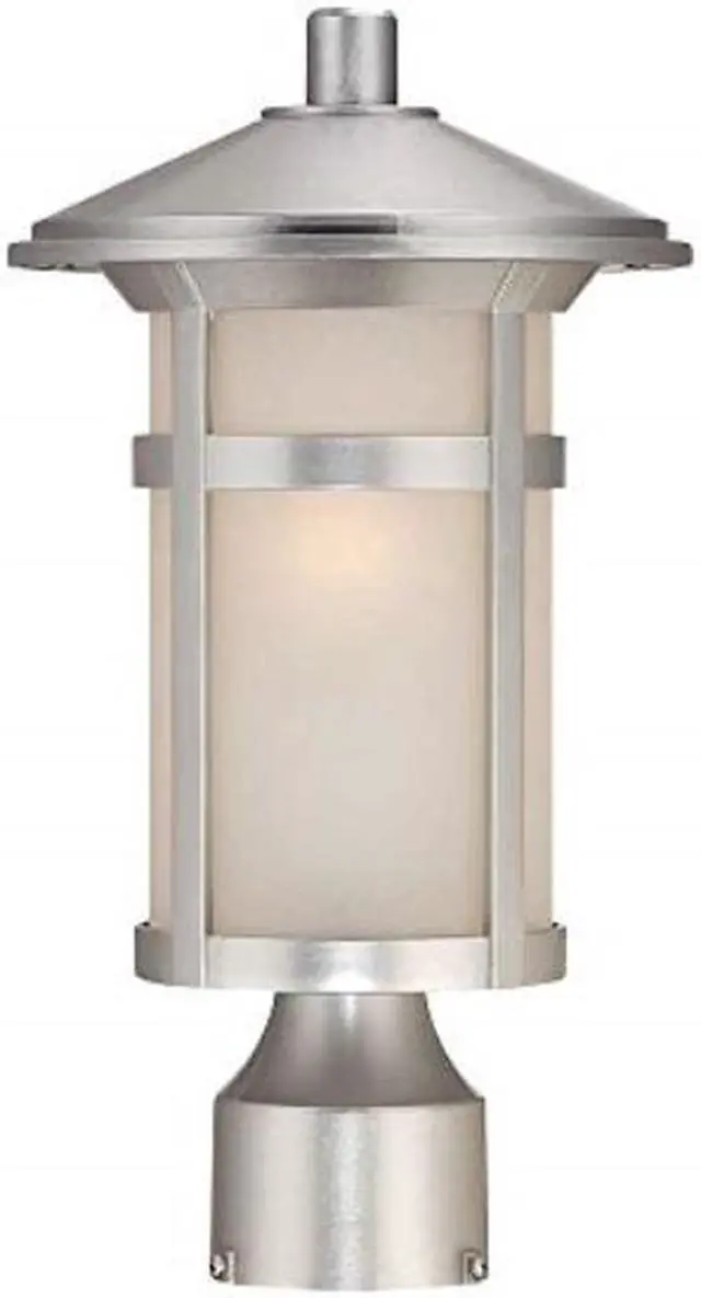 Alt view image 2 of 2 - acclaim 39107bs phoenix collection 1light outdoor light fixture post lantern, brushed silver