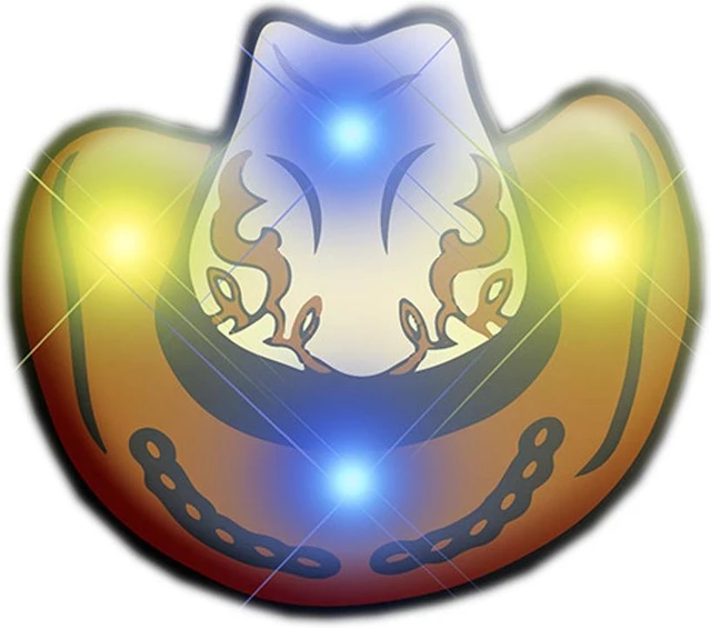 Alt view image 2 of 3 - Blinkee 3350000 Cowboy Hat Flashing Body Light Lapel Pins