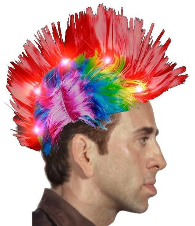 Alt view image 2 of 2 - Punk Rock LED Mohawk Wig by Blinkee