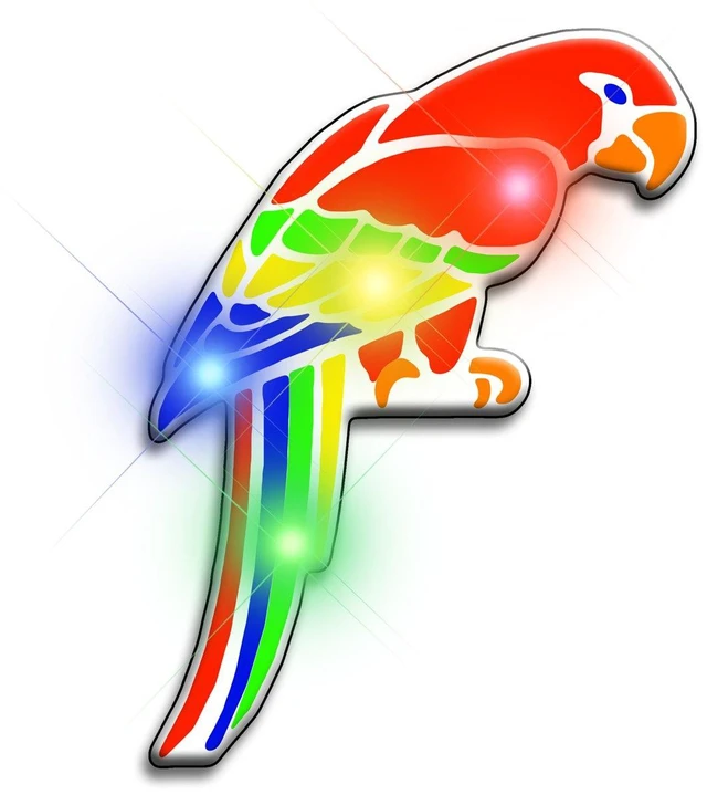 Alt view image 2 of 4 - Blinkee 3400000 Parrot Flashing Body Light Lapel Pins
