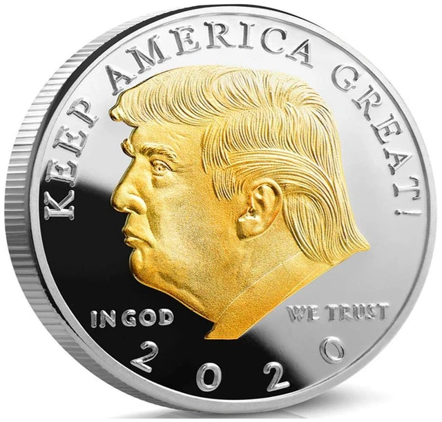 Main image of 2020 Gold on Silver Liberty Donald Trump Plated Commemorative Coin