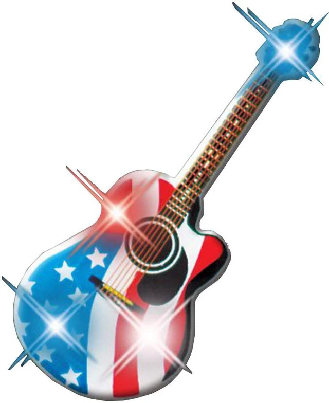 Alt view image 3 of 3 - Blinkee 1985000 USA Guitar Flashing Body Light Lapel Pins