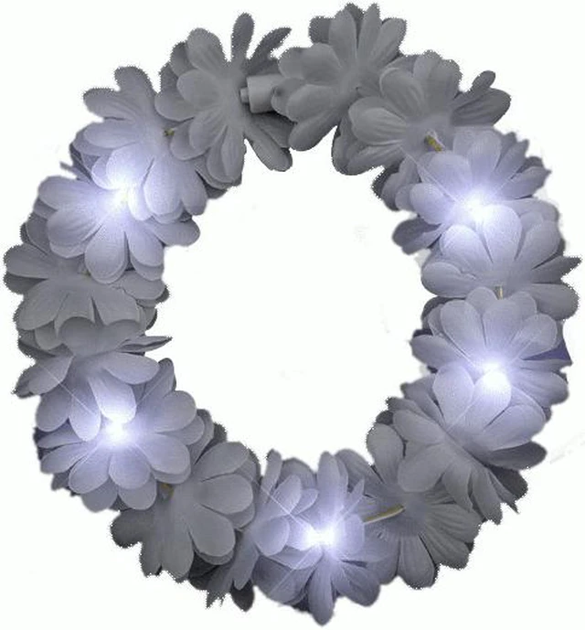Main image of blinkee light up flashing wedding white flower princess angel halo crown headband by