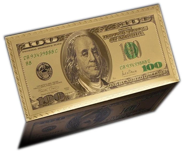 Main image of 24k Gold Plated 100 Dollar Gold Envelope