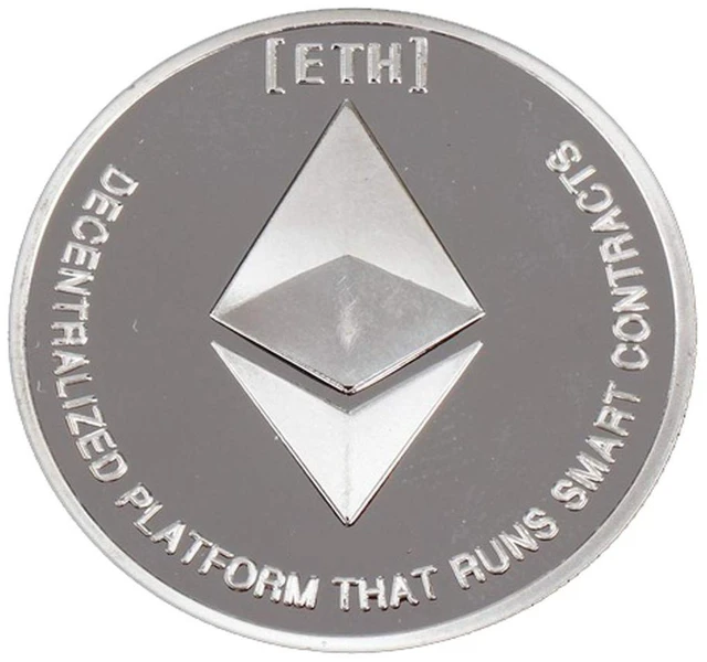 Main image of Silver Plated Ethereum Cryptocurrency Coin