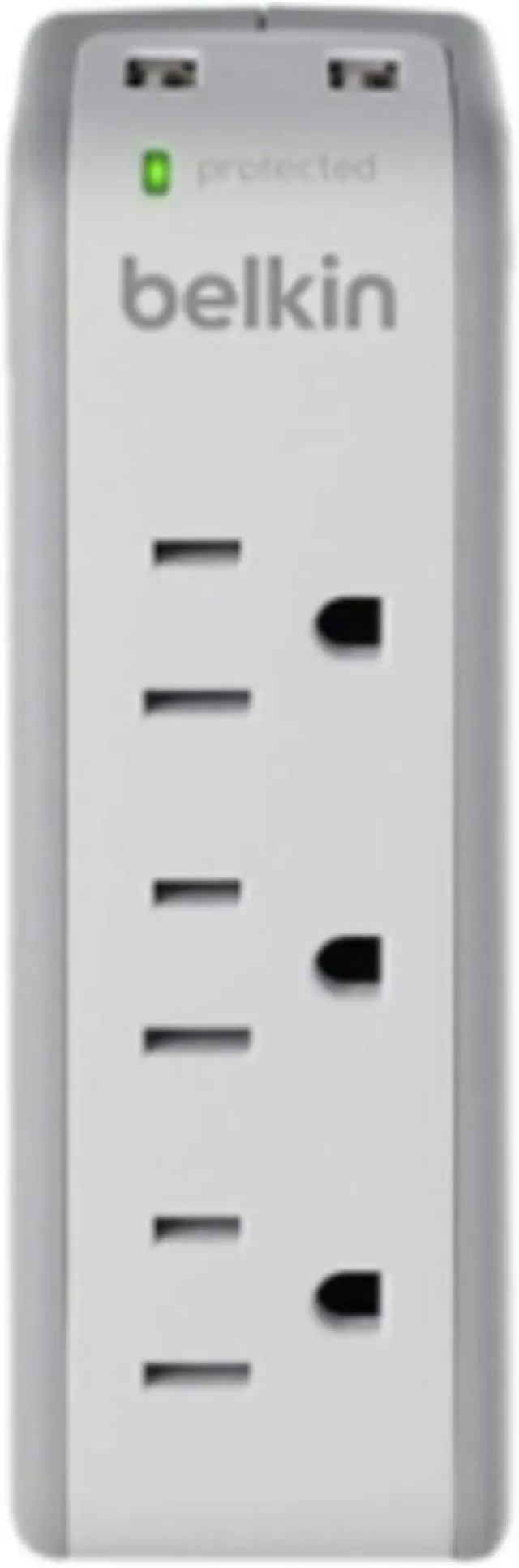 Alt view image 4 of 20 - Belkin SurgePlus 2-Port USB Swivel Charger w/ 3 AC Outlets (10 Watts, Combined)