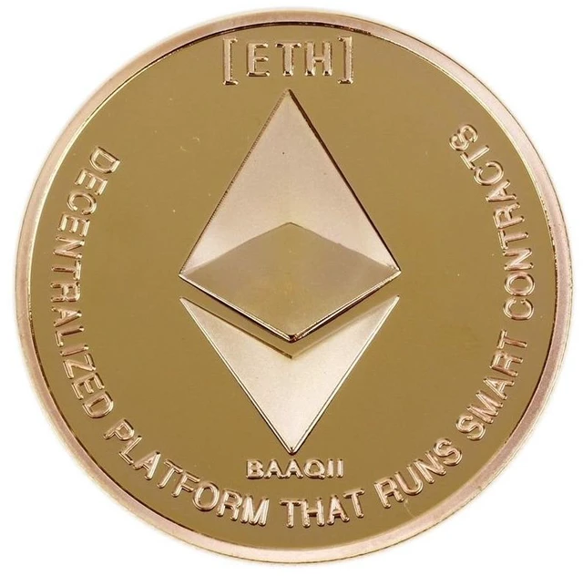 Main image of Gold Plated Ethereum Cryptocurrency Coin