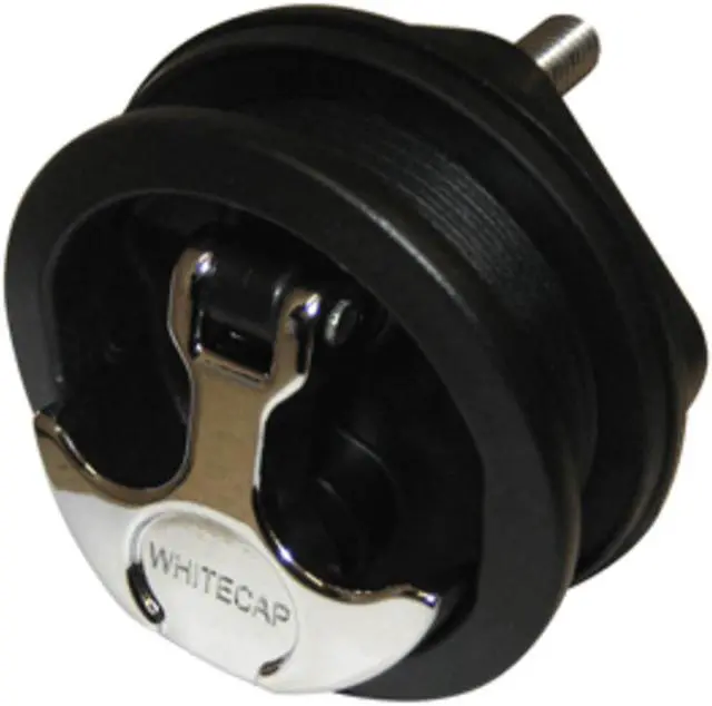Alt view image 3 of 7 - WHITECAP T-HANDLE LATCH  CP ZAMAC/BLACK NYLON NO LOCK S-230BC