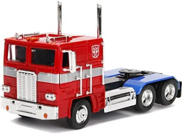 Alt view image 9 of 10 - G1 Autobot Optimus Prime Truck Red w/Robot on Chassis from "Transformers" TV Series "Hollywood Rides" 1/24 Diecast Model by Jada