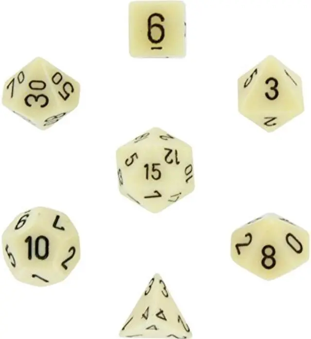 Alt view image 2 of 2 - Chessex CHX25400 Dice-Opaque Ivory/Black Set, Multicolor