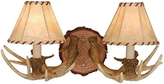 Main image of Vaxcel WL33042NS Lodge 2 Light Wall Light, Noachian Stone Finish