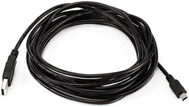 Alt view image 7 of 8 - Monoprice USB/Lightning Cable - 15 Feet - Black | USB-A to Mini-B, 5-Pin, 28AWG conductors