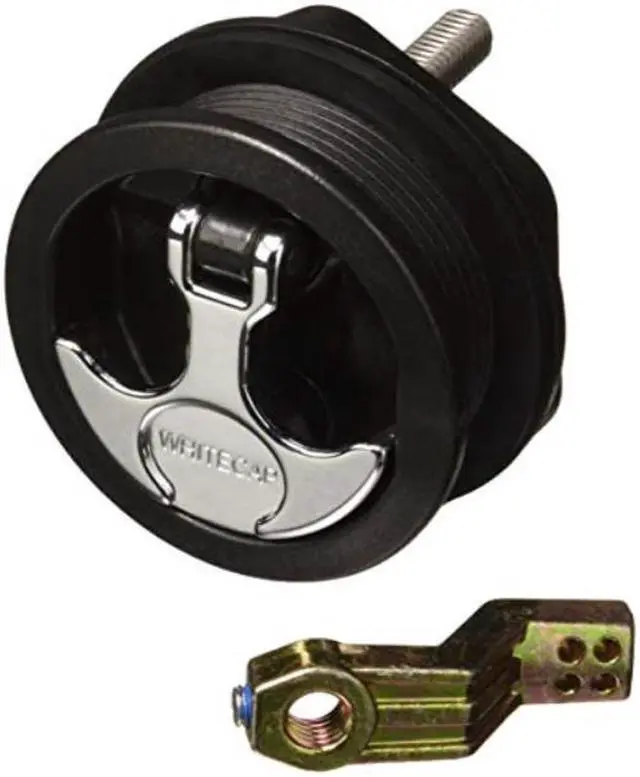 Alt view image 4 of 7 - WHITECAP T-HANDLE LATCH  CP ZAMAC/BLACK NYLON NO LOCK S-230BC